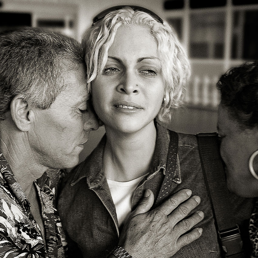 After one month away from home for the first time, Raysa is greeted at Jose Marti Airport in Havana on her arrival in Cuba by her parents, Pedro and Marisol. Two days later, her father commented about how his daughter is beginning to regain her confidence. "My daughter is no longer fearful to leave her room and is beginning to go into public again."